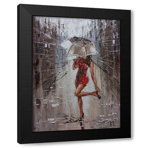 Rain Street Spring Black Modern Wood Framed Art Print with Double Matting by Luniak, Monika