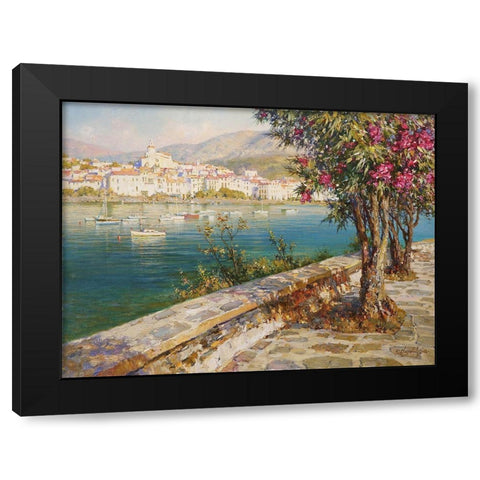 Oleanders in Kadakes Black Modern Wood Framed Art Print with Double Matting by Obuchovsky, Yury