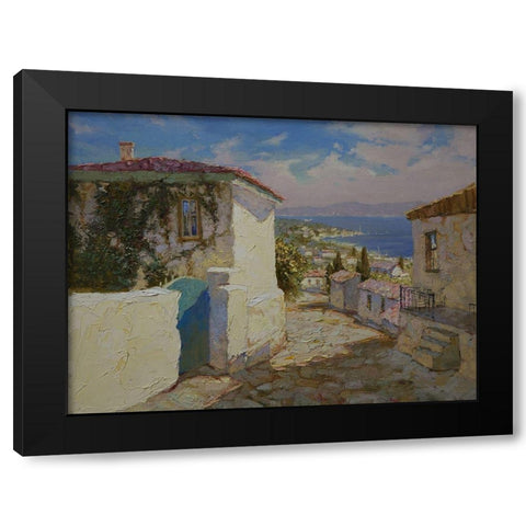 The Street to the Sea Black Modern Wood Framed Art Print with Double Matting by Obuchovsky, Yury