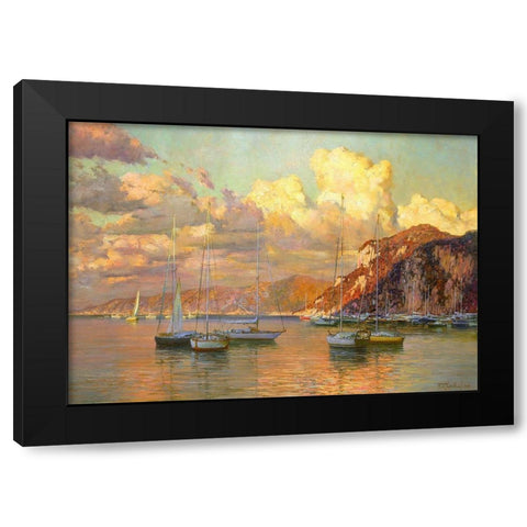 Capri. Clouds over the Sea Black Modern Wood Framed Art Print with Double Matting by Obuchovsky, Yury