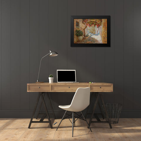 Naksos-Old Town Black Modern Wood Framed Art Print by Obuchovsky, Yury