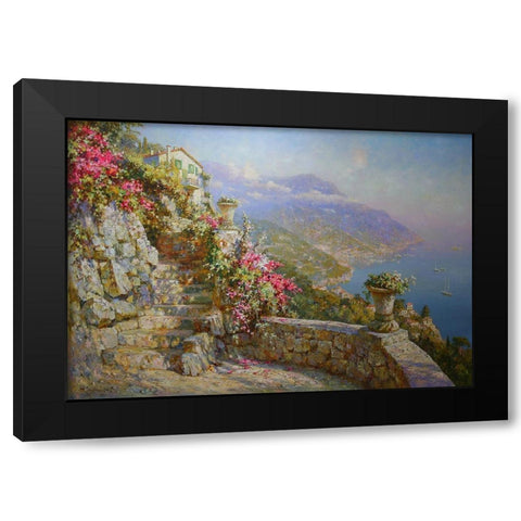 Coast near Amalfi Black Modern Wood Framed Art Print by Obuchovsky, Yury