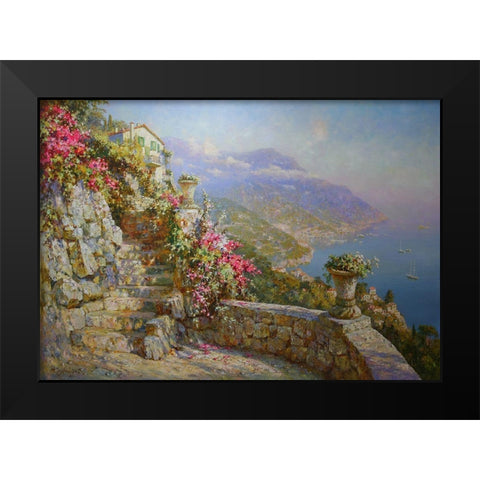 Coast near Amalfi Black Modern Wood Framed Art Print by Obuchovsky, Yury