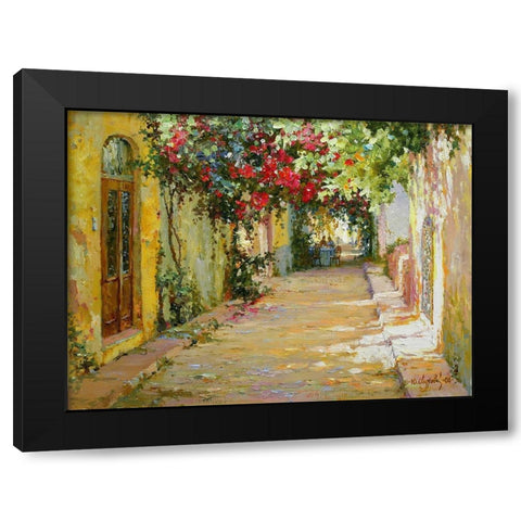 Golden Street Black Modern Wood Framed Art Print with Double Matting by Obuchovsky, Yury