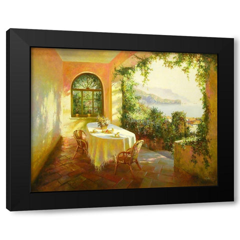 Terrace Black Modern Wood Framed Art Print by Obuchovsky, Yury