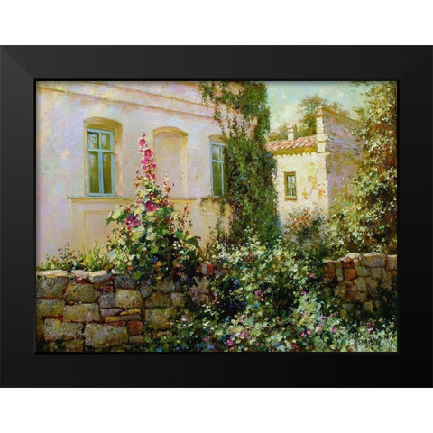 Morning Black Modern Wood Framed Art Print by Obuchovsky, Yury