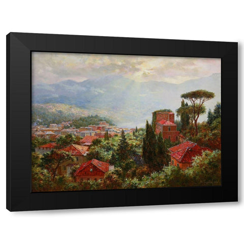 Liguria Black Modern Wood Framed Art Print with Double Matting by Obuchovsky, Yury