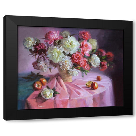 Bouquet of Magic Flowers Black Modern Wood Framed Art Print with Double Matting by Rogozina, Svetlana
