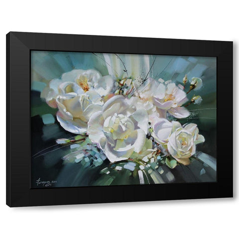 Rosehip Composition Black Modern Wood Framed Art Print by Rogozina, Svetlana
