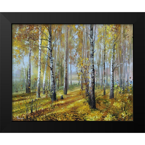 Golden Time Black Modern Wood Framed Art Print by Rogozina, Svetlana