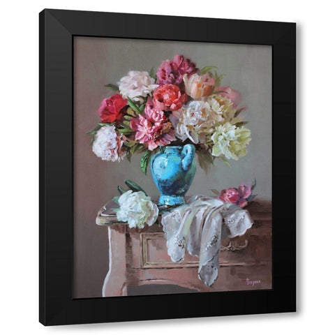 Tender Scent Black Modern Wood Framed Art Print by Rogozina, Svetlana