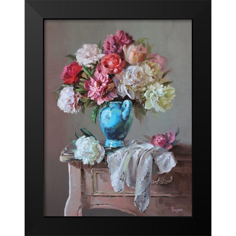 Tender Scent Black Modern Wood Framed Art Print by Rogozina, Svetlana