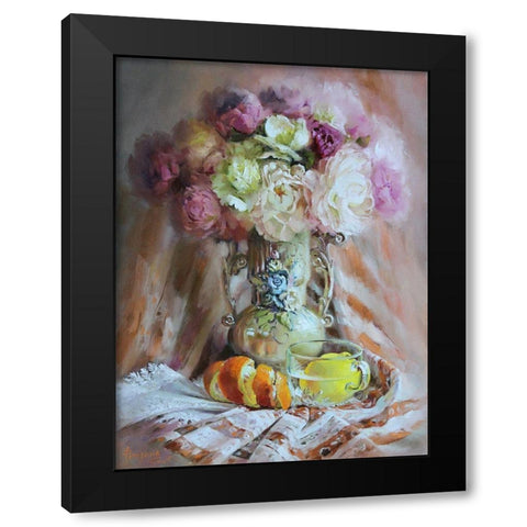 Still Life with Lemon Black Modern Wood Framed Art Print with Double Matting by Rogozina, Svetlana