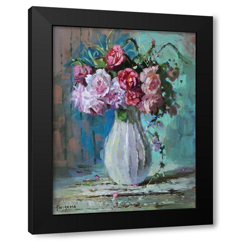 Aromat Bouquet Black Modern Wood Framed Art Print by Rogozina, Svetlana