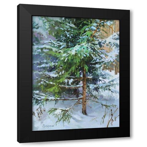Winter Tree Black Modern Wood Framed Art Print by Rogozina, Svetlana