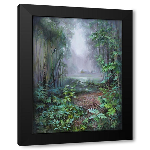 Owergrown Road Black Modern Wood Framed Art Print by Rogozina, Svetlana