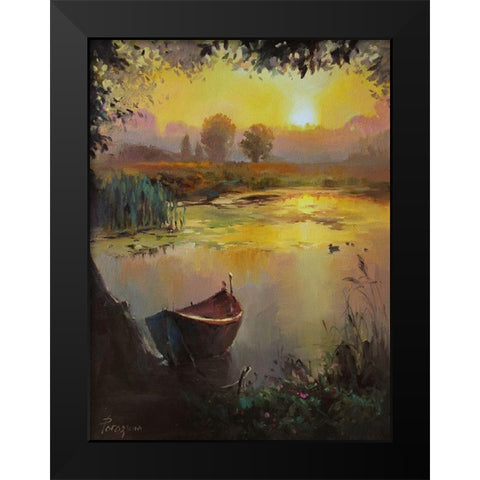 Sunset Black Modern Wood Framed Art Print by Rogozina, Svetlana