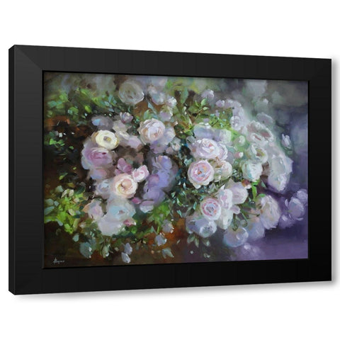 Aromat of Roses Black Modern Wood Framed Art Print with Double Matting by Rogozina, Svetlana