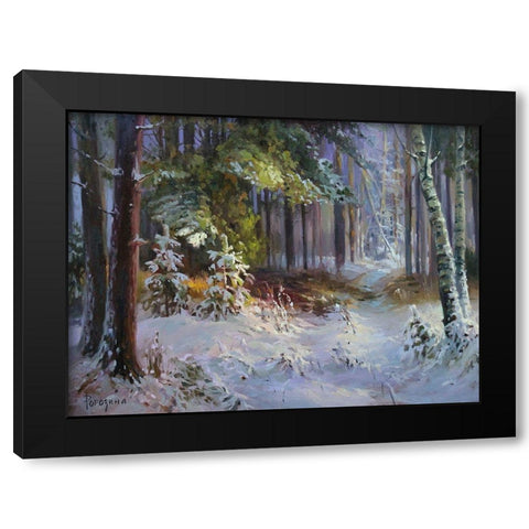 Freshly Fallen Snow Black Modern Wood Framed Art Print with Double Matting by Rogozina, Svetlana