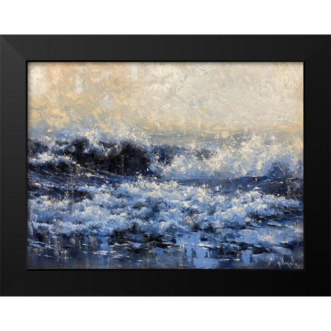 Prussian Blue Black Modern Wood Framed Art Print by Singatullin, Marsel