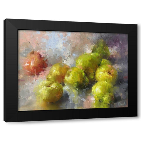 Still Life with a Red Pear Black Modern Wood Framed Art Print by Singatullin, Marsel