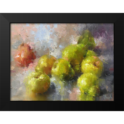 Still Life with a Red Pear Black Modern Wood Framed Art Print by Singatullin, Marsel