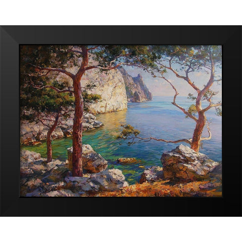 Rocky Coast I Black Modern Wood Framed Art Print by Sviridov, Sergei