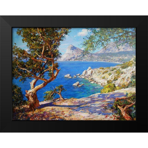 Rocky Coast II Black Modern Wood Framed Art Print by Sviridov, Sergei