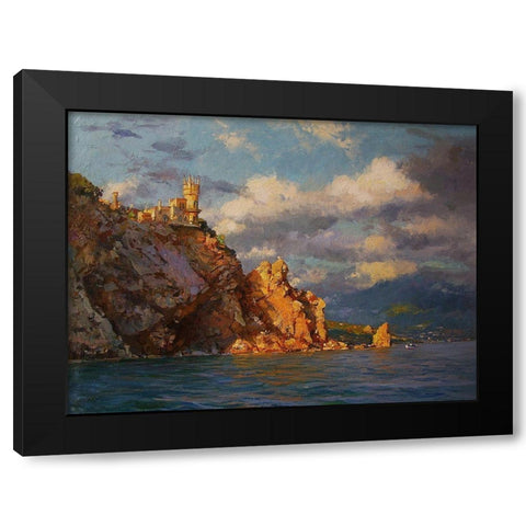 Swallows Nest Black Modern Wood Framed Art Print by Sviridov, Sergei