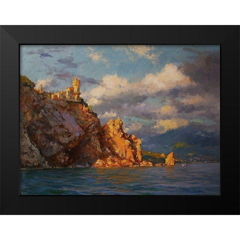 Swallows Nest Black Modern Wood Framed Art Print by Sviridov, Sergei