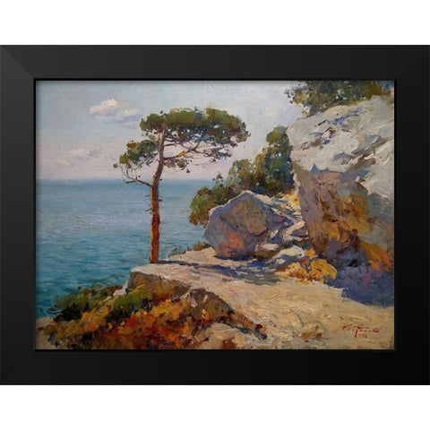 Rocky Coast V Black Modern Wood Framed Art Print by Sviridov, Sergei