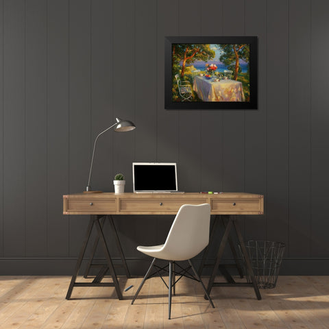 A Table in Garden V Black Modern Wood Framed Art Print by Sviridov, Sergei
