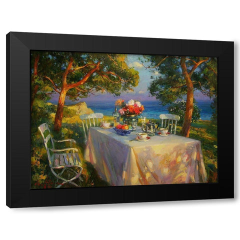 A Table in Garden V Black Modern Wood Framed Art Print by Sviridov, Sergei