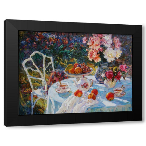 A Table in Garden VIII Black Modern Wood Framed Art Print with Double Matting by Sviridov, Sergei
