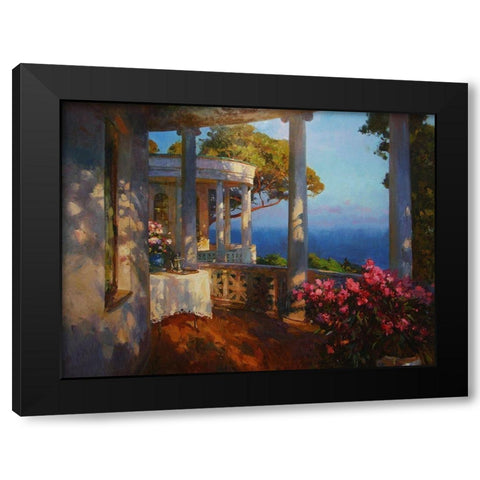 White House on the coast Black Modern Wood Framed Art Print by Sviridov, Sergei