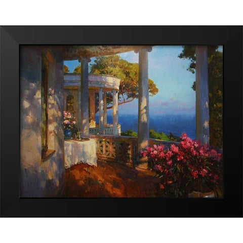 White House on the coast Black Modern Wood Framed Art Print by Sviridov, Sergei