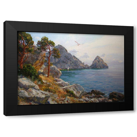 Rocky Coast XIV Black Modern Wood Framed Art Print by Sviridov, Sergei