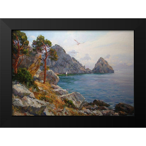 Rocky Coast XIV Black Modern Wood Framed Art Print by Sviridov, Sergei