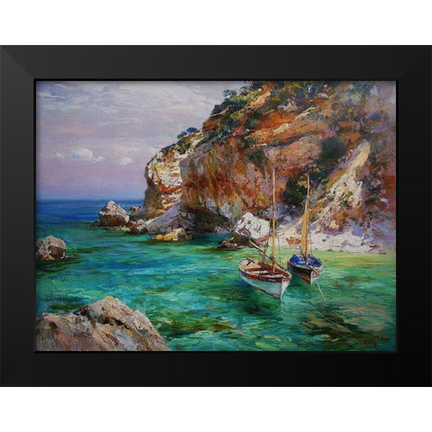 Rocky Coast XV Black Modern Wood Framed Art Print by Sviridov, Sergei