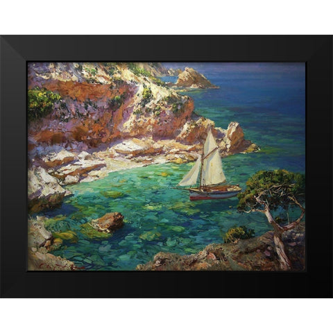 Rocky Coast XVI Black Modern Wood Framed Art Print by Sviridov, Sergei