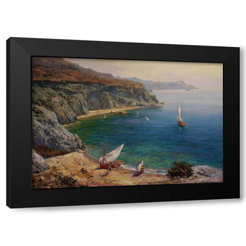 Rocky Coast XVII Black Modern Wood Framed Art Print with Double Matting by Sviridov, Sergei