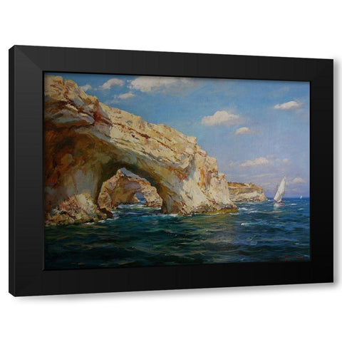 Rocky Coast XVIII Black Modern Wood Framed Art Print with Double Matting by Sviridov, Sergei