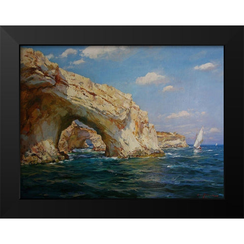 Rocky Coast XVIII Black Modern Wood Framed Art Print by Sviridov, Sergei
