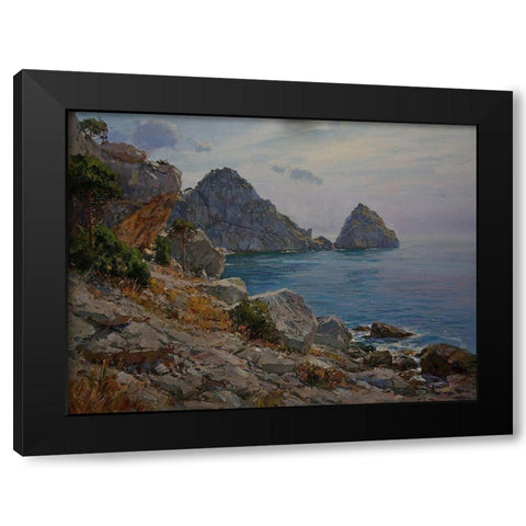 Rocky Coast XIX Black Modern Wood Framed Art Print with Double Matting by Sviridov, Sergei