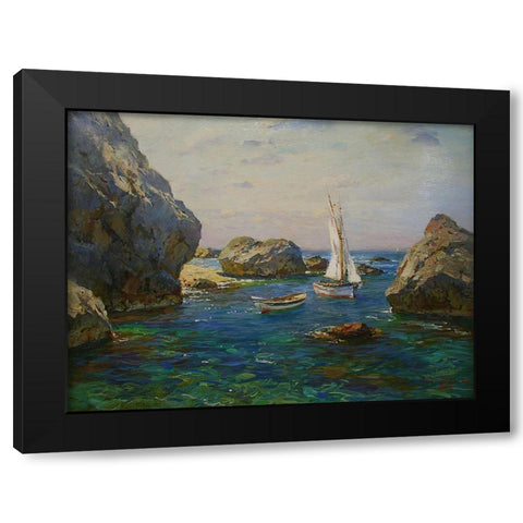Rocky Coast XX Black Modern Wood Framed Art Print by Sviridov, Sergei