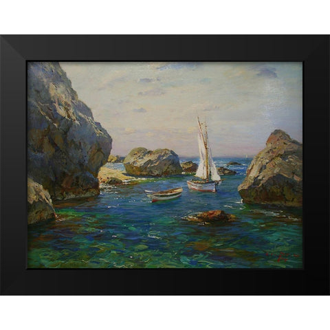 Rocky Coast XX Black Modern Wood Framed Art Print by Sviridov, Sergei
