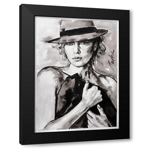 Prettiest Girl Black Modern Wood Framed Art Print by Tashe