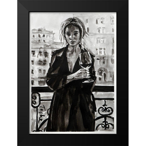 Prague Black Modern Wood Framed Art Print by Tashe