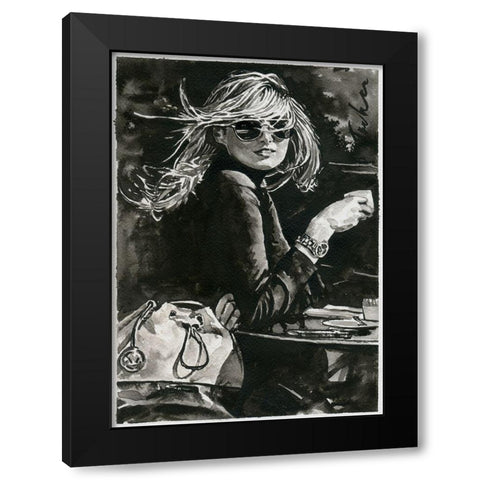 Your Smile Black Modern Wood Framed Art Print by Tashe