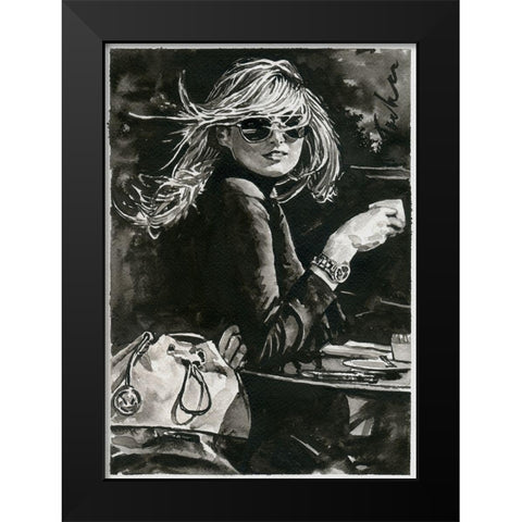 Your Smile Black Modern Wood Framed Art Print by Tashe